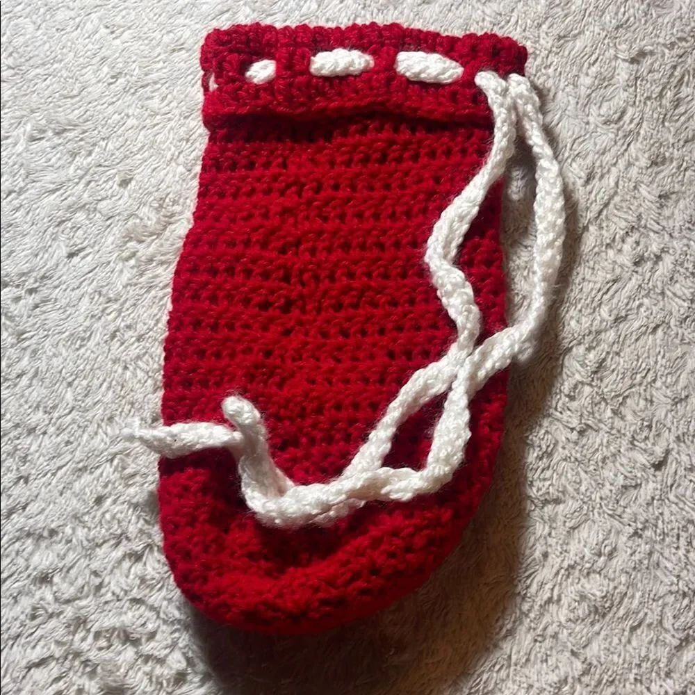 Hand knitted bottle cover